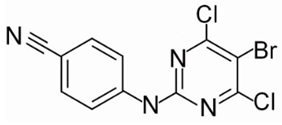 4-[(5-bromo-4,6-dichloro-2-pyrimidinyl) amino] benzonitrile